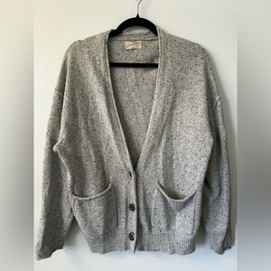 Universal Thread Speckled Gray Knit Oversized Cardigan